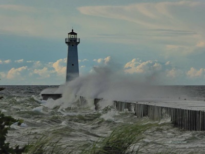 Pier Light, Sodus Bay <i>- by Cathy Contant</i>